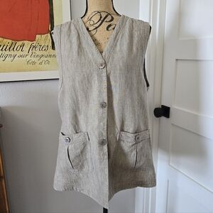 J. Jill 100% Linen Vest. Size XL. EUC.